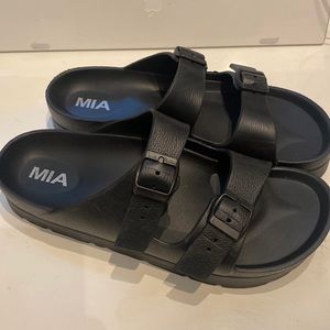 MIA Black Platform Sandals like Birkenstocks - size 10